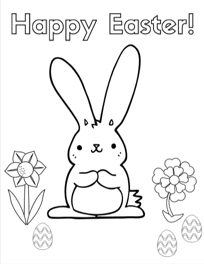 Happy Easter Coloring Sheet - Discover 8 fun Spring and Easter themed coloring and activity sheets#easter #coloring #free