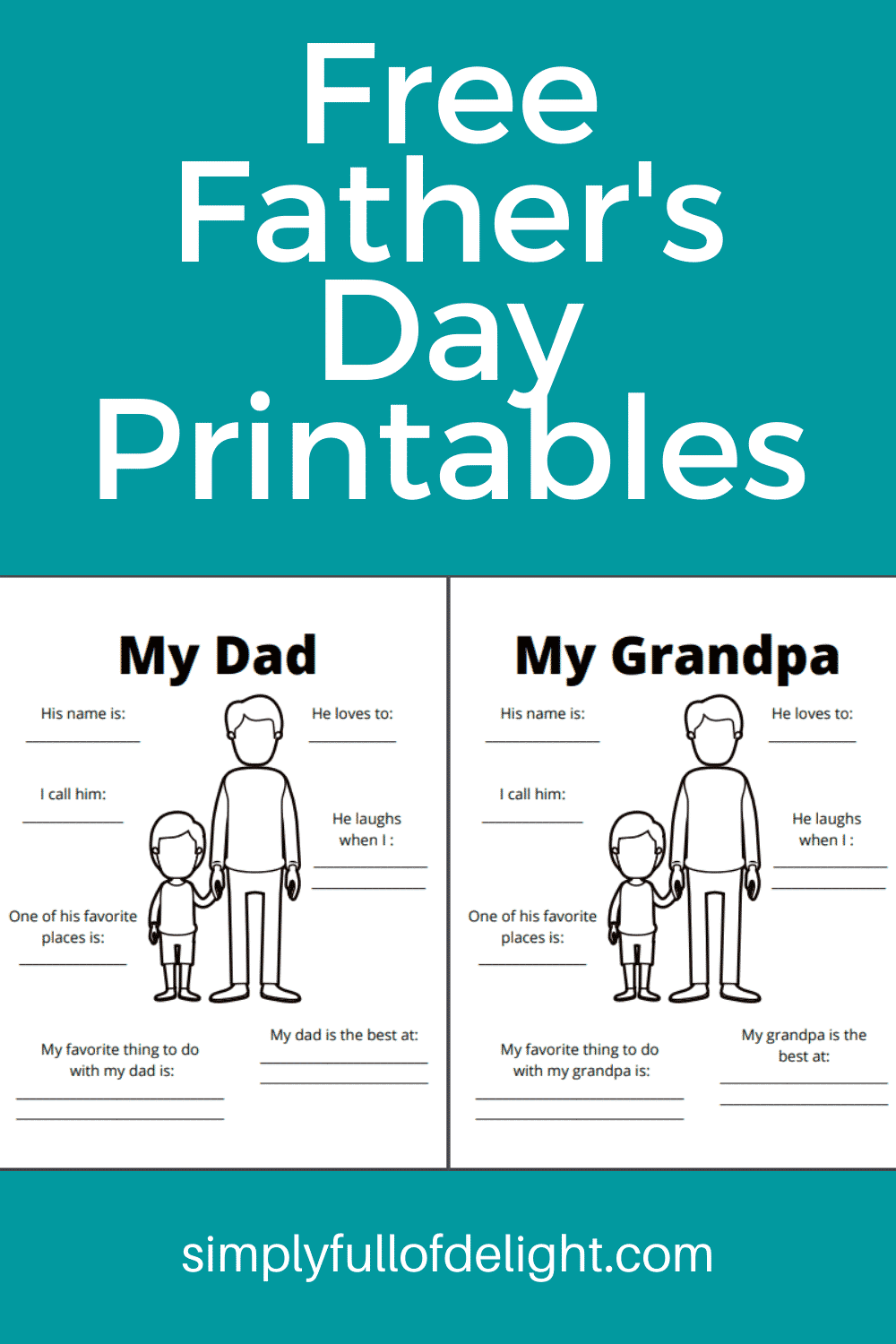 All about Dad printable - Free Father's Day Printables (for Grandpa too!)