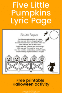 5 Little Pumpkins Coloring Page &amp; Activity - Simply Full of Delight