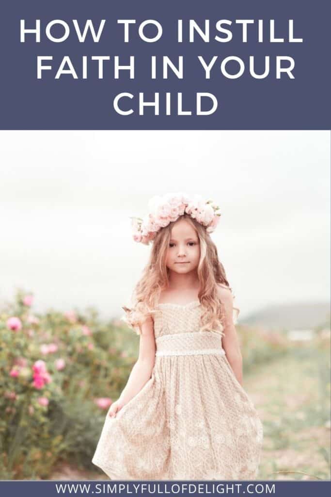 How to raise godly children - How to Instill Faith In Your Child (child wearing boho outfit walking by flower garden) #parenting #christianity #instillfaith