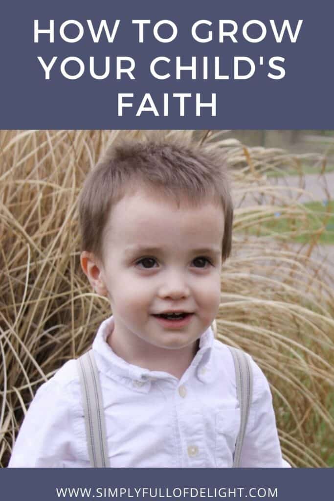 How to Grow Your Child's Faith (pic: 1 year old boy next to wheat grass)  #faith #christian #parentingtips #raisingkids #stickyfaith