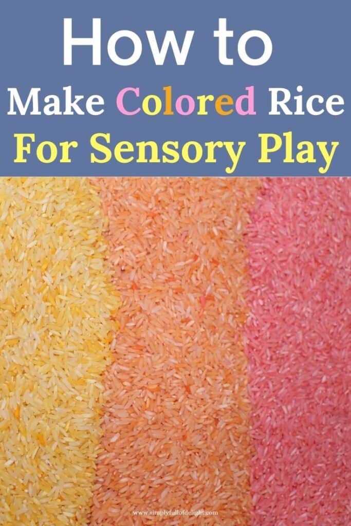 How to make Colored Rice for Sensory Bins