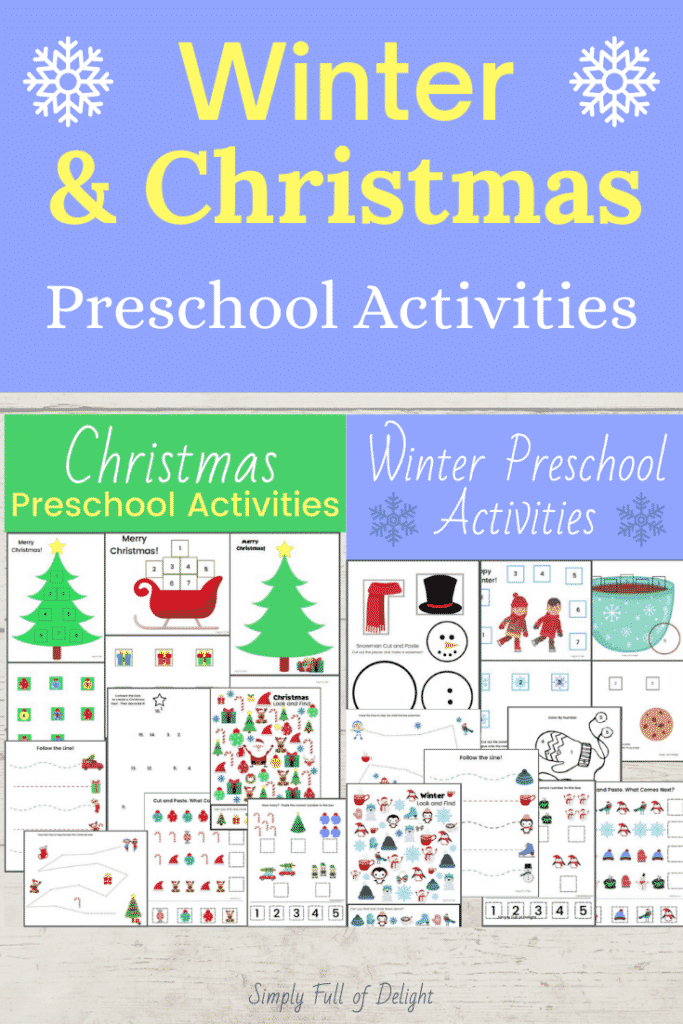 Winter & Christmas Preschool Activities from my Etsy shop