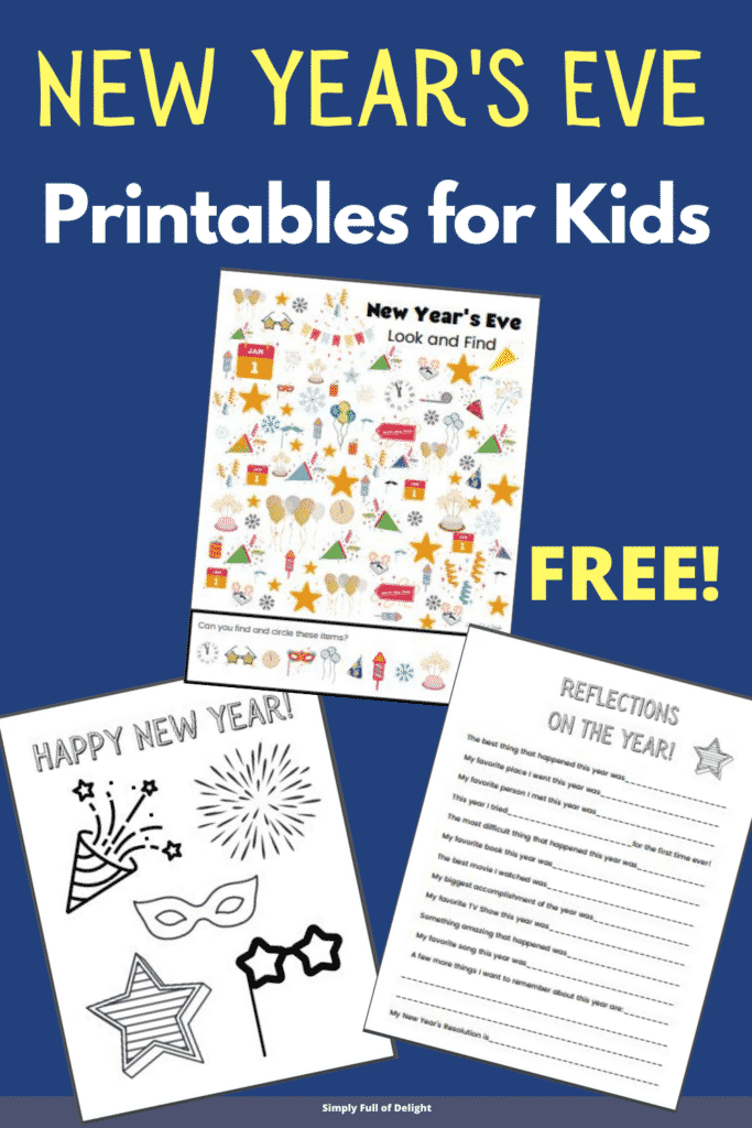 New Year's Eve Printables for Kids - FREE!