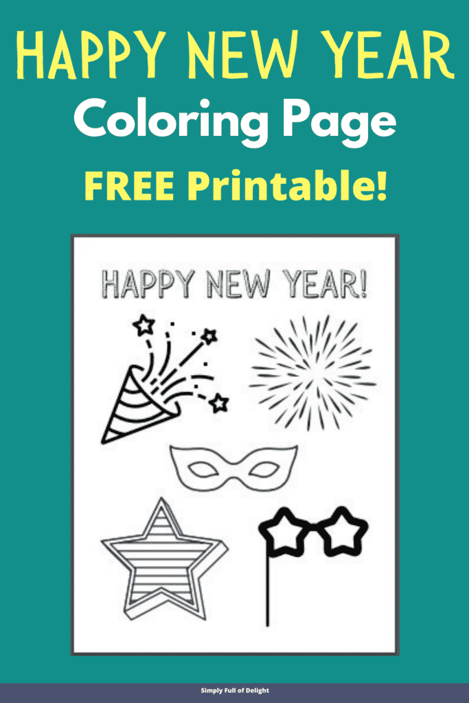 Happy New Year Coloring Page - free printable