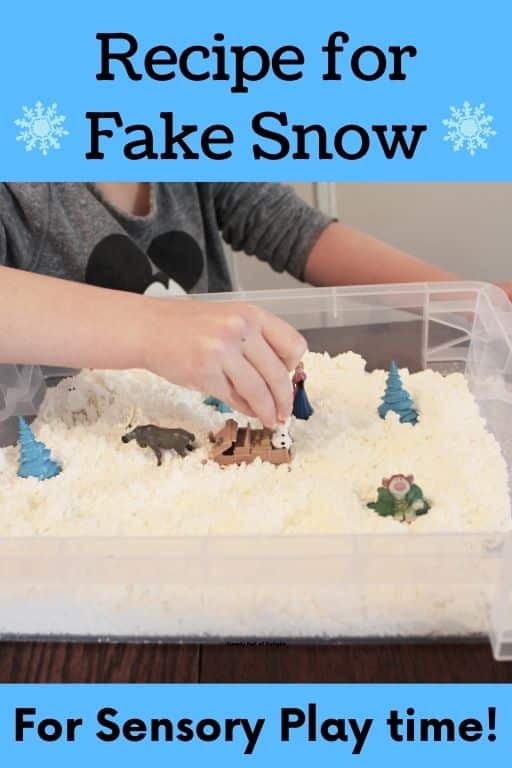 Make 8 Gallons of Fake Snow for Easy Winter Sensory Play