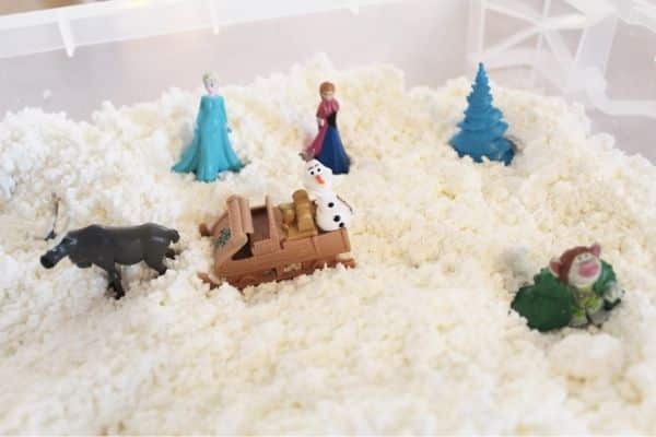 Winter Farm Fake Snow Sensory Bin - Views From a Step Stool