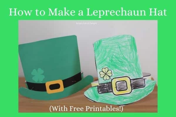 How to make a Leprechaun Hat - 2 hat headbands shown (1 full color, one colored by child)