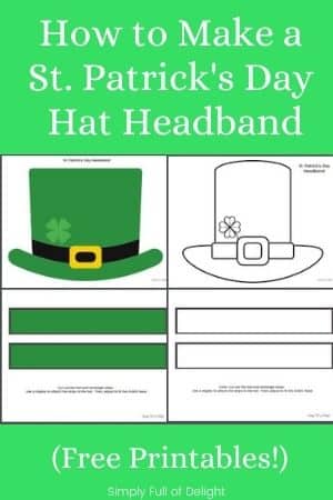 How to make a St. Patrick's Day Hat Headband (Free Printable) - 2 versions featured - full color and black and white