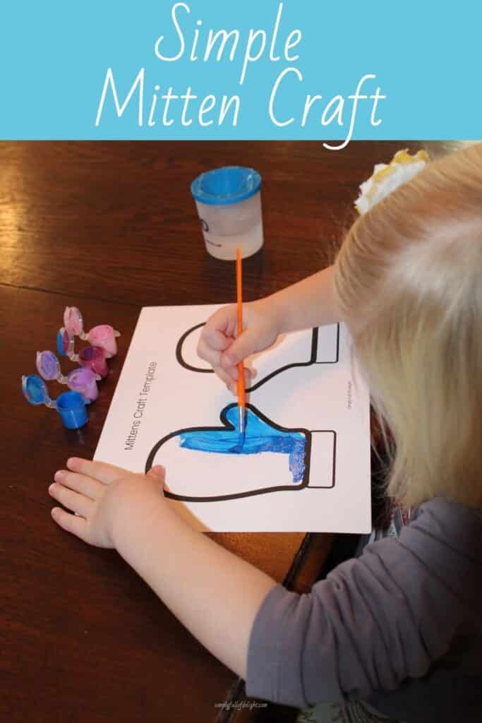 Painting the Mitten Preschool Craft (Free mitten template)