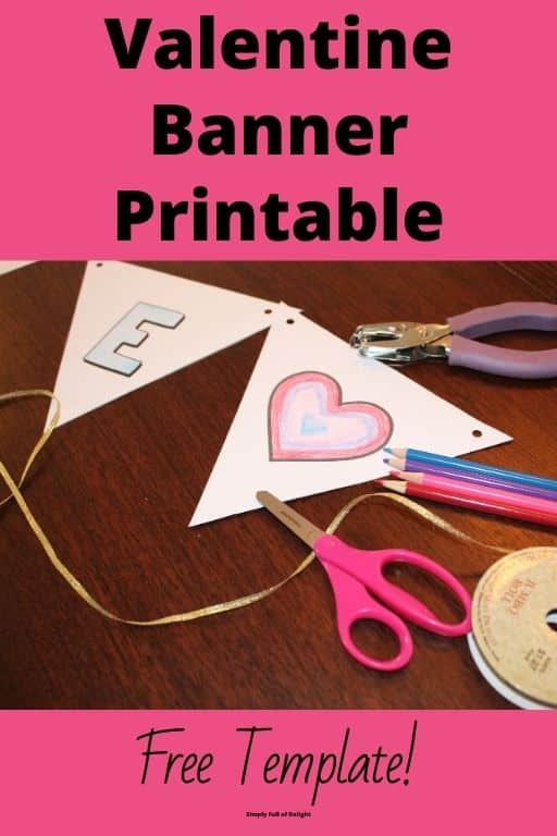 Valentine Banner Printable - supplies