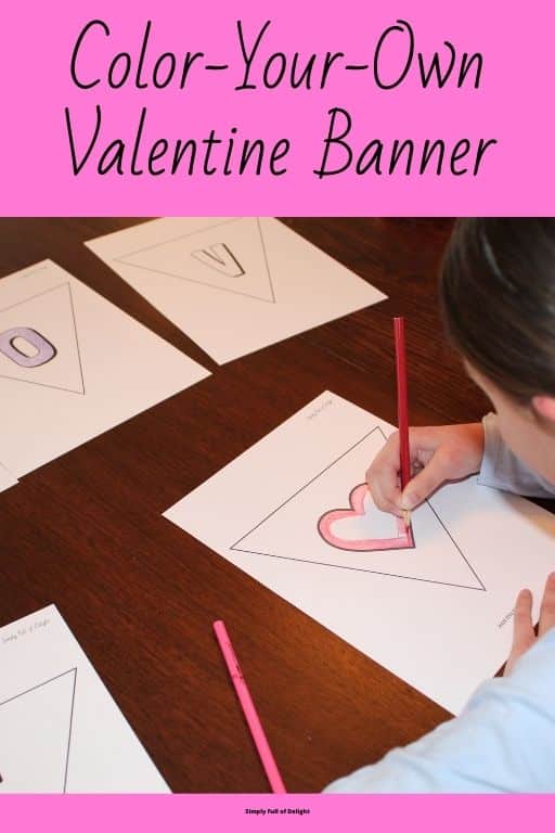 Color your own valentine banner