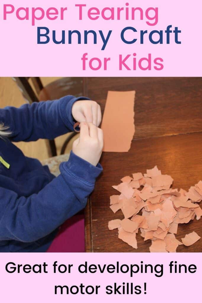 Paper Tearing Bunny Craft for Kids - great for developing fine motor skills