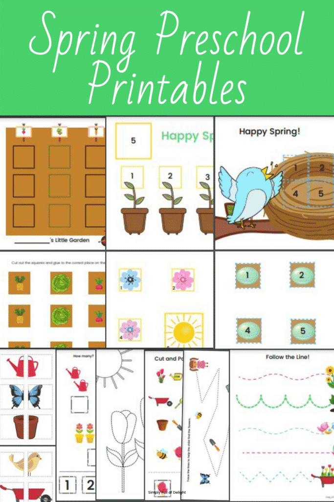 Spring Preschool Learning Pack - 9 Spring Preschool Printables perfect for school, homeschool, and daycare.