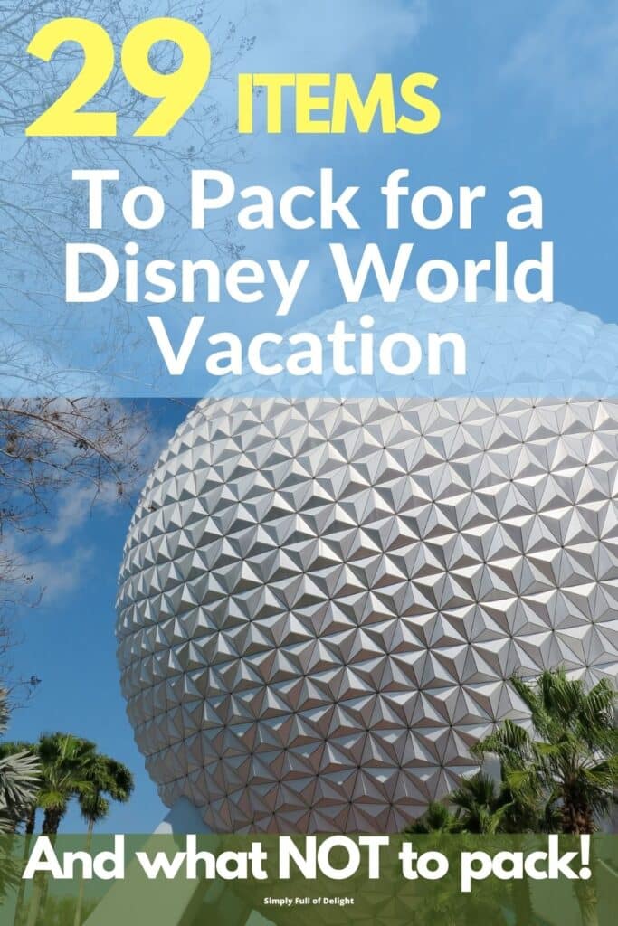 29 Items to pack for a Disney World Vacation and what NOT to pack!