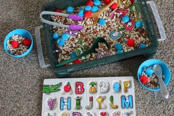 Alphabet Soup Game - An ABC Sensory Bin Activity