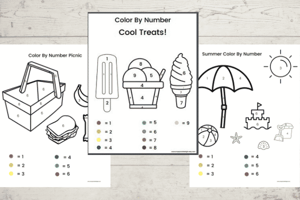 Free Printable Color by Number Food Preschool Worksheets  Preschool  worksheets, Food themes, Color by number printable