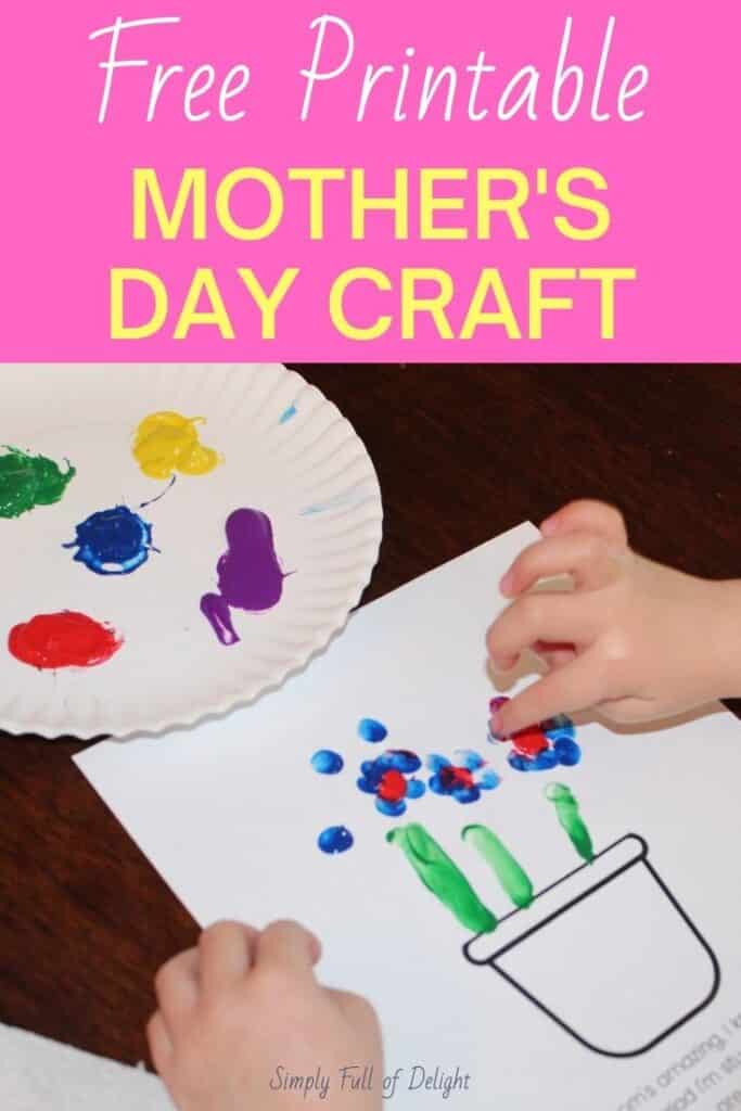 Free Printable Mother's Day craft!  Grab your free poem template and make a simple Mother's Day craft for mom!