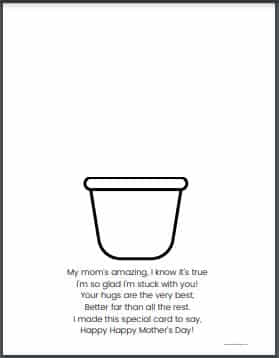 Mother's day poem printable craft - great for painting or coloring