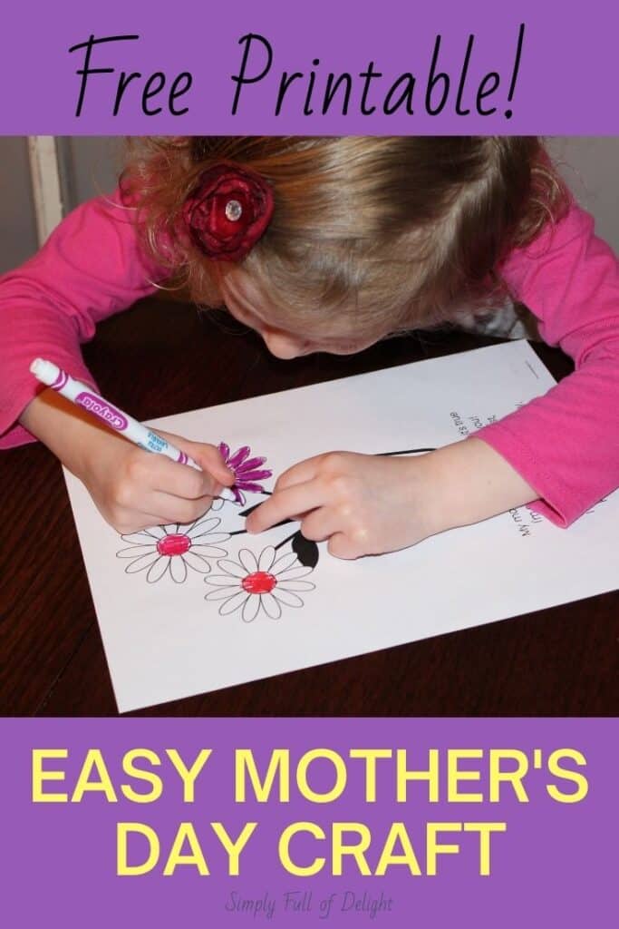 Free Printable!  Make an Easy Mother's Day Craft with this free Mother's Day poem printable!