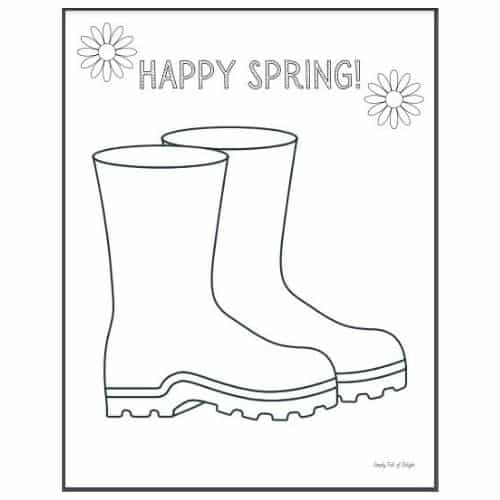 Muddy Boots printable for spring craft for toddlers