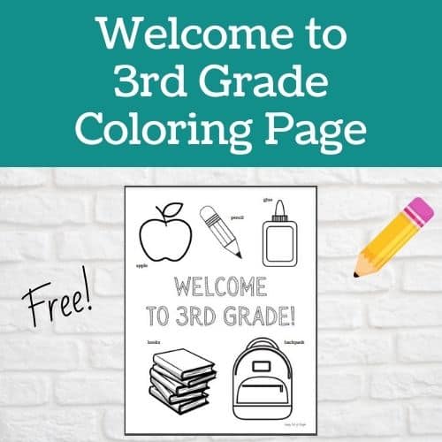 Welcome to 3rd grade coloring page - free back to school coloring page