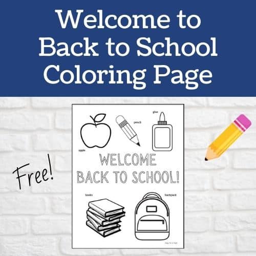 Welcome back to school coloring page - free first day of school coloring page