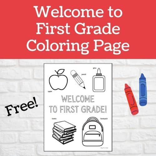 Welcome to First Grade Coloring Page - Free back to school coloring page for 1st grade