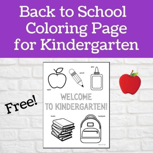 free Back to School Coloring Page for Kindergarten