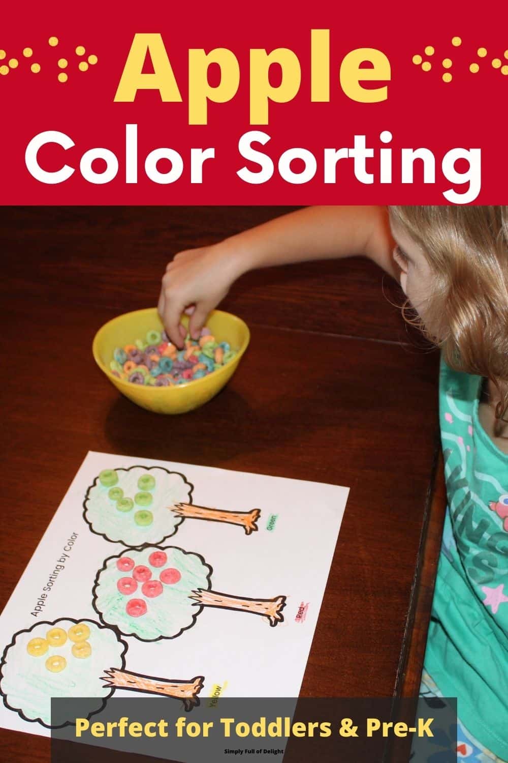 Easy Color Sorting Apple Activity for Toddlers (Free Printable!)