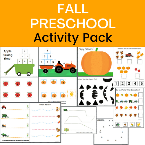 fall preschool activities pack