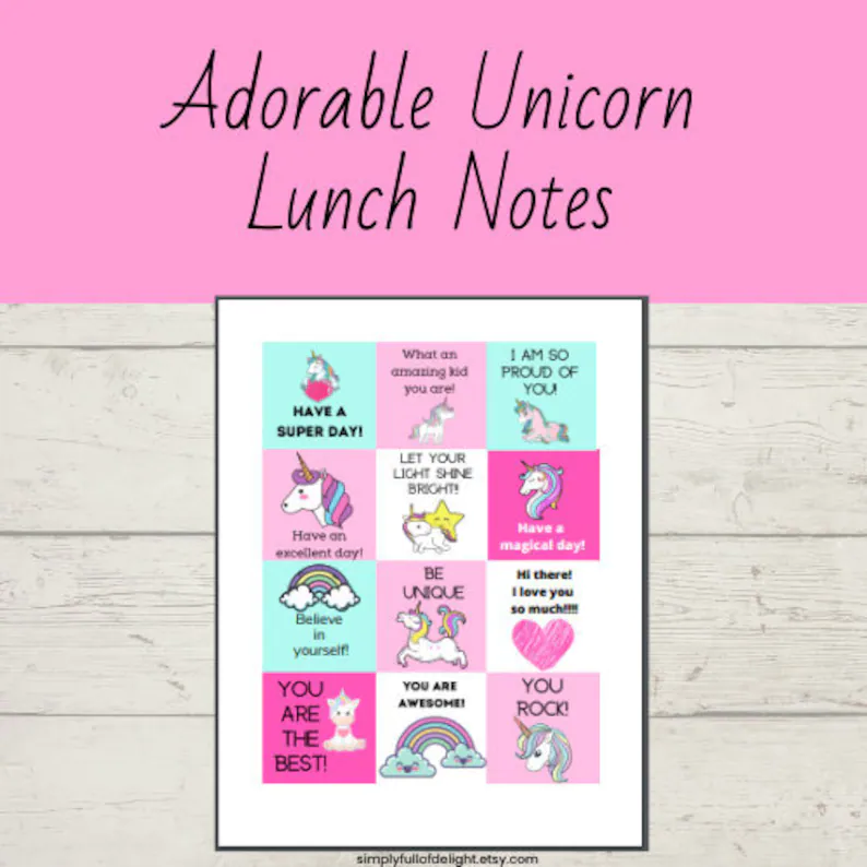 unicorn lunch notes