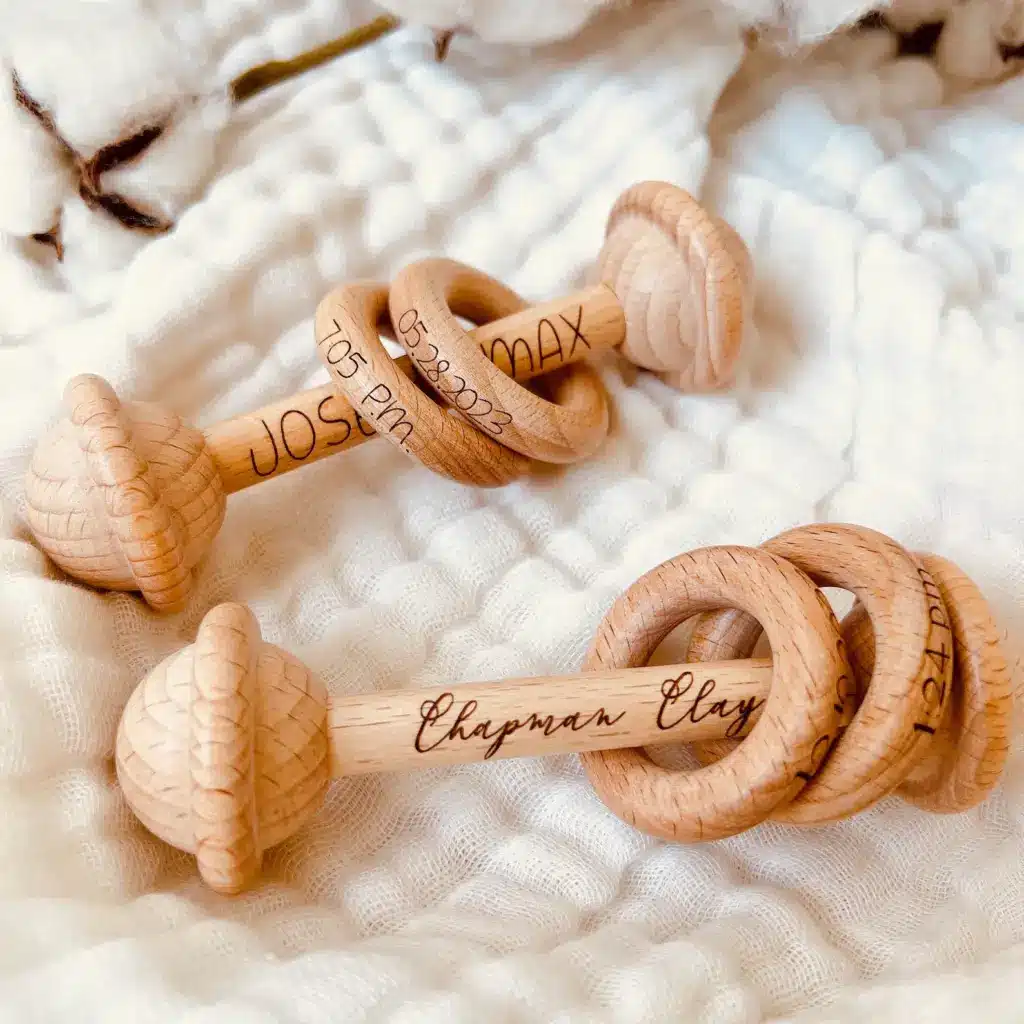 personalized baby rattle