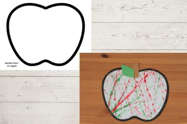 apple template for marble painting apple craft for preschool