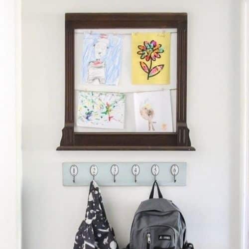 Rustic Art Display - Kids Artwork Display Ideas