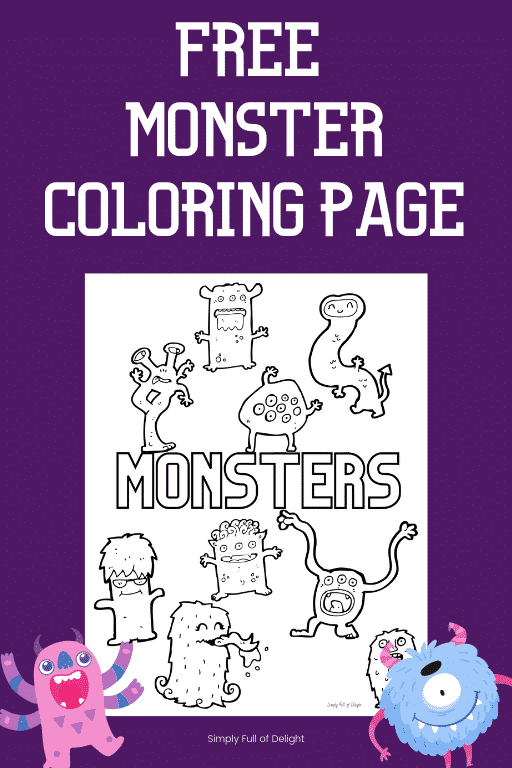 monster with pencil coloring pages