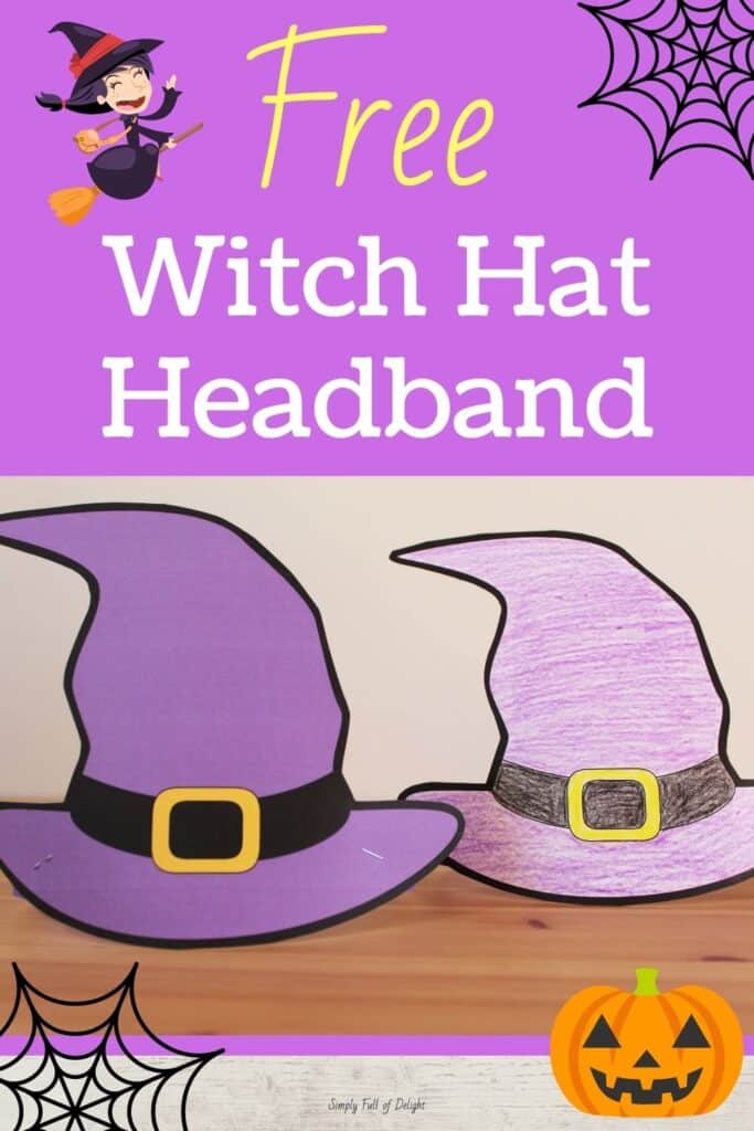 Witch Hat Headband printable - A super fun Halloween activity for kids and an easy Halloween craft!