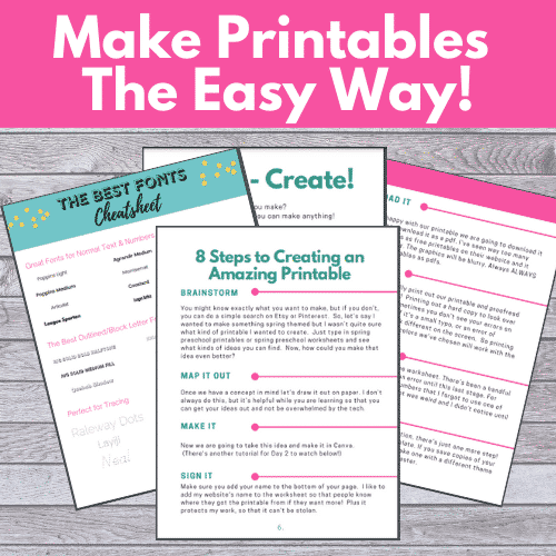 Make Printables The Easy Way ebook and best fonts checklist