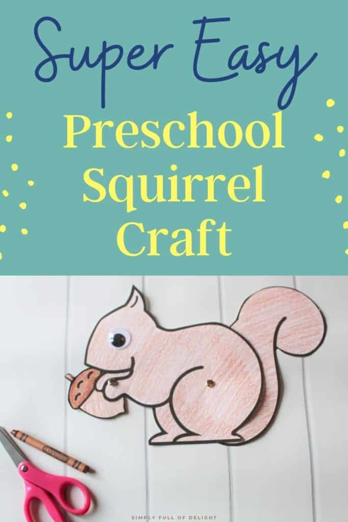 This easy preschool squirrel craft is a great fall craft idea for kids!  This paper squirrel craft has a free template to make it easy for kids of all ages!