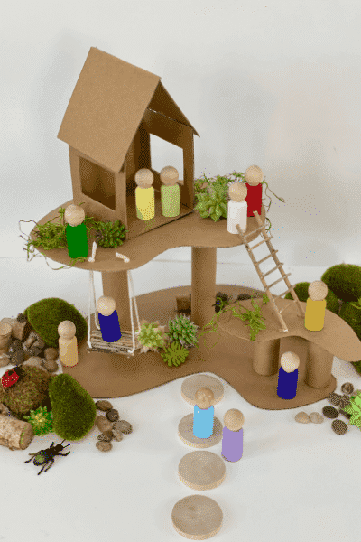 DIY Cardboard Treehouse by Mimosas and Motherhood