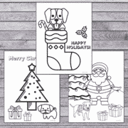 Christmas Puppy Coloring Pages (Free printables!)