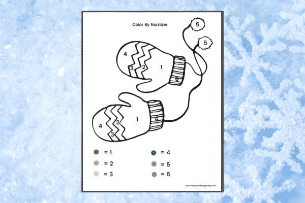 Mitten Color By number page