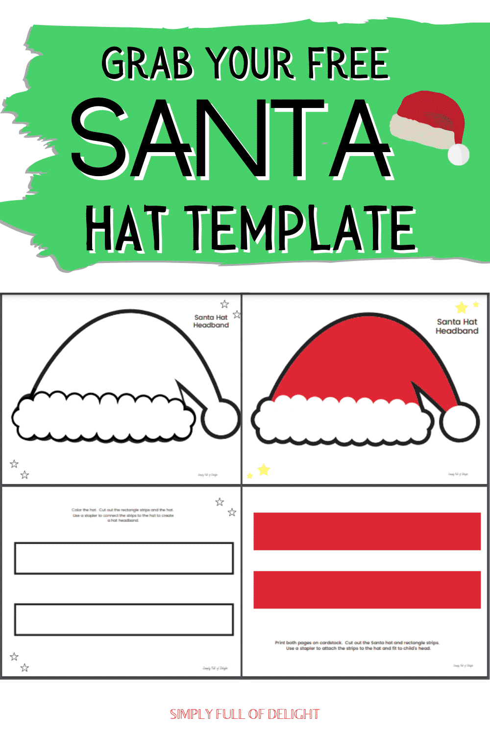 Preschool christmas hats free santa hat template