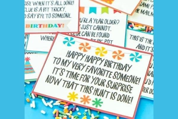 Birthday treasure hunt by PlayPartyPlan 