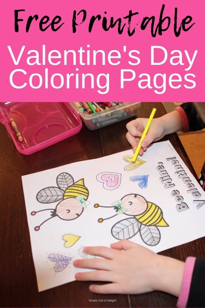 Free Printable Valentine's Day Coloring Pages - pic of a child coloring a bee coloring page