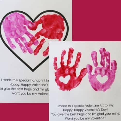 handprint heart valentine poem printables for preschool