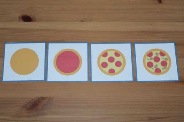 Pizza 4 Step Sequencing Cards