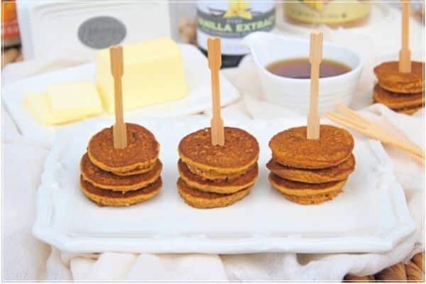 Gluten free pumpkin silver dollar pancakes by The Gluten Free Gathering