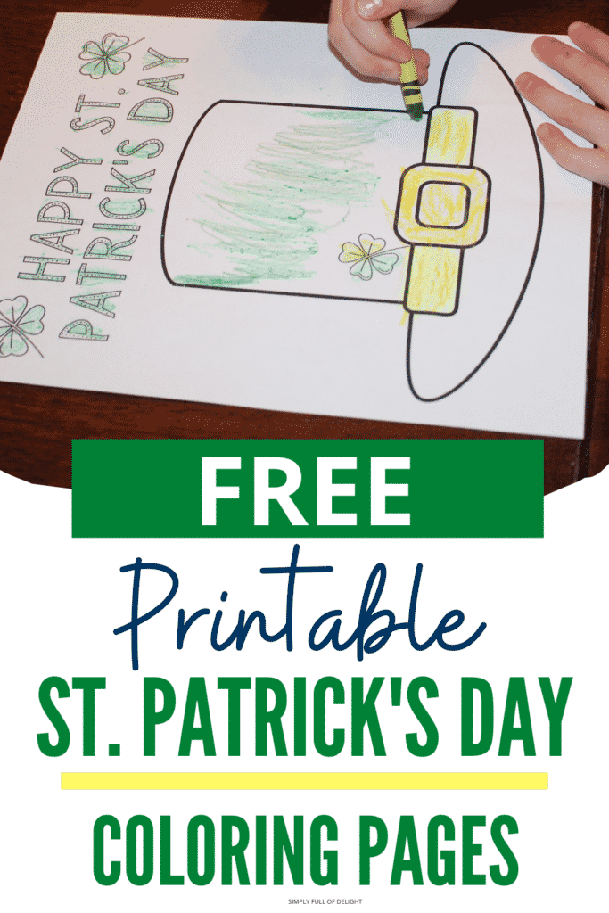 Free Printable St. Patrick's Day Coloring Pages - leprechaun hat coloring page shown.