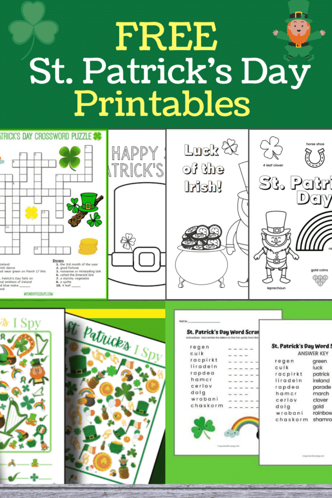 Free St. Patrick's Day printables for kids - find crafts, games, and worksheets to celebrate St. Patty's day!